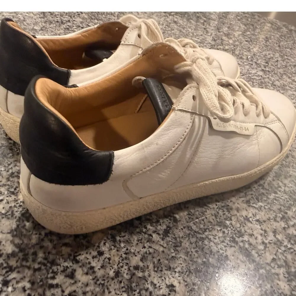 AllSaints White Leather Low-Top Sneakers Size 41